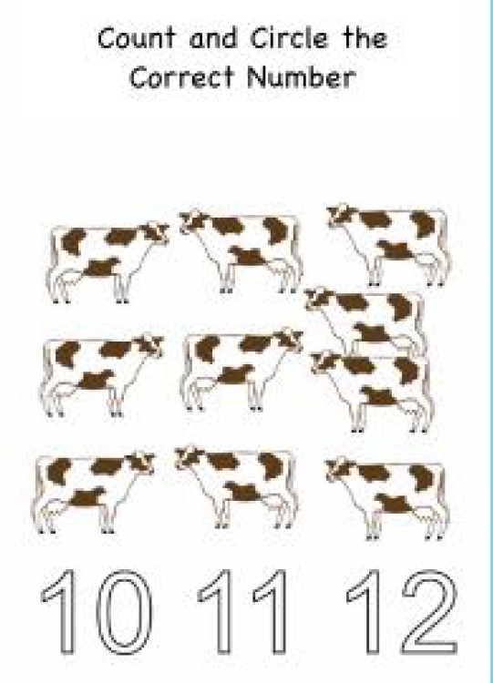 Math Worksheet: Circle the Correct Number up to 12 Worksheet