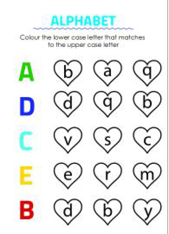 Art And Craft Worksheet: Color Matching Uppercase and Lowercase Letters - A to E Worksheet
