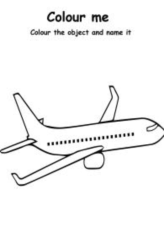 Art And Craft Worksheet: Color Me Aeroplane - Transportation Coloring Pages Worksheet