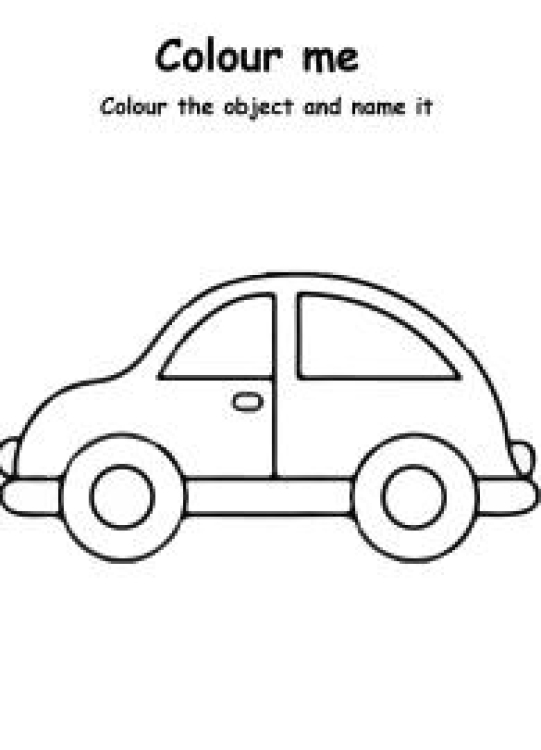 Art And Craft Worksheet: Color Me - Car - Transportation Coloring Pages Worksheet