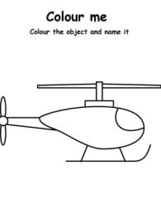 Art And Craft Worksheet: Color Me Helicopter - Transportation Coloring Pages Worksheet