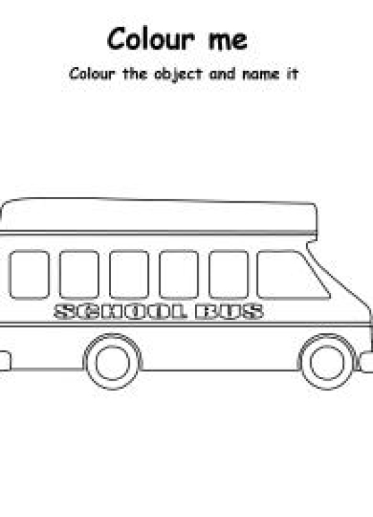 Art And Craft Worksheet: Color Me School Bus - Transportation Coloring Pages Worksheet