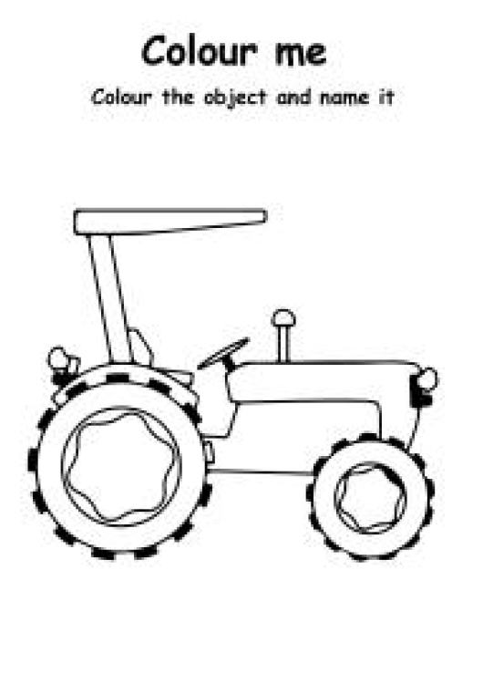 Art And Craft Worksheet: Color Me Tractor - Transportation Coloring Pages Worksheet