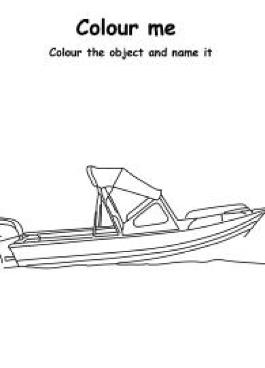 Art And Craft Worksheet: Color Speed Boat - Transportation Coloring Pages Worksheet