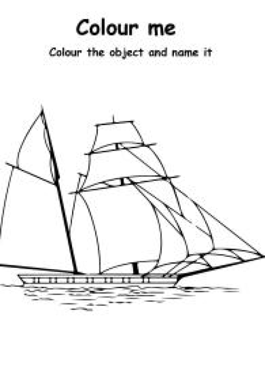 Art And Craft Worksheet: Color the Boat - Transportation Coloring Pages Worksheet