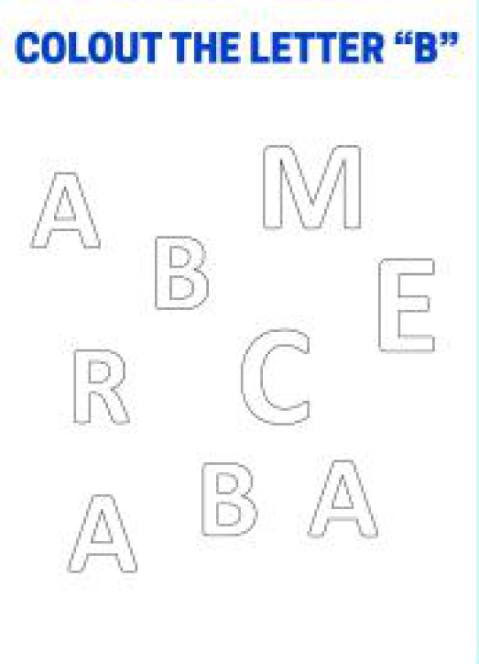 Art And Craft Worksheet: Color The Letter B - Capital Letter Recognition Worksheet