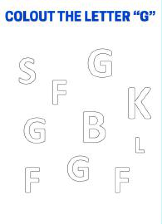 Art And Craft Worksheet: Color The Letter G - Capital Letter Recognition Worksheet