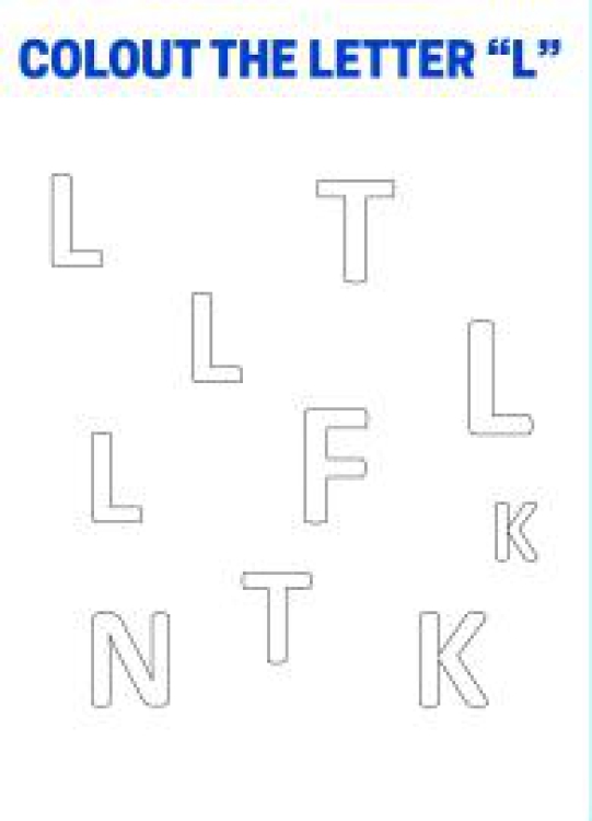 Art And Craft Worksheet: Color The Letter L - Capital Letter Recognition Worksheet