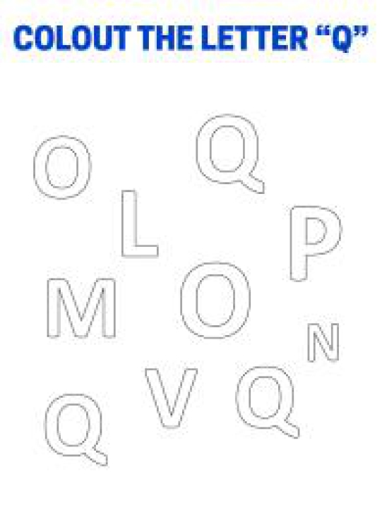 Art And Craft Worksheet: Color The Letter Q - Capital Letter Recognition Worksheet