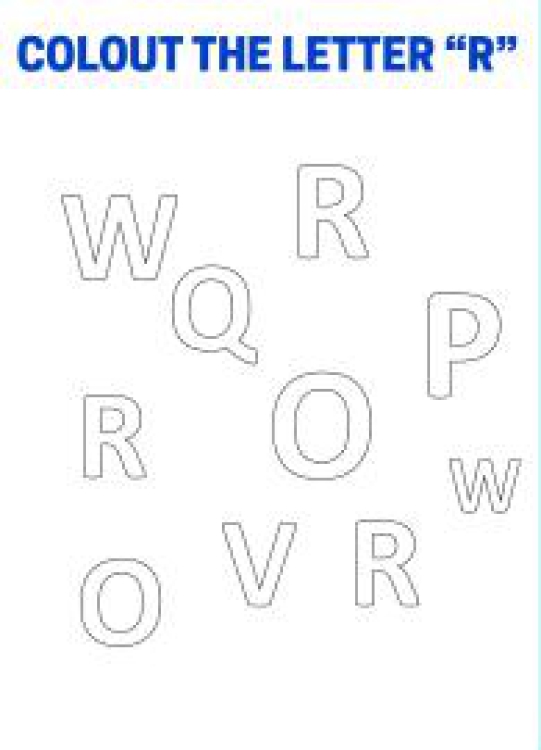 Art And Craft Worksheet: Color The Letter R - Capital Letter Recognition Worksheet