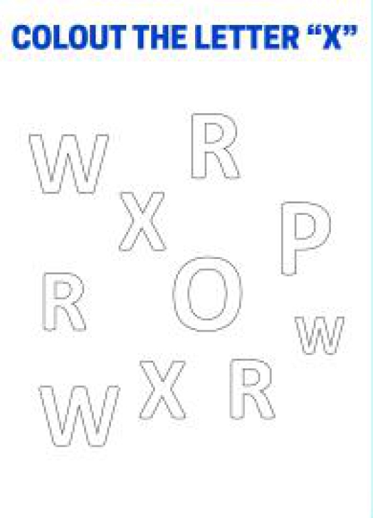 Art And Craft Worksheet: Color The Letter X - Capital Letter Recognition Worksheet