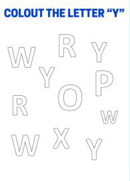 Art And Craft Worksheet: Color The Letter Y - Capital Letter Recognition Worksheet