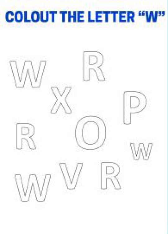 Art And Craft Worksheet: Color The Letter W - Capital Letter Recognition Worksheet