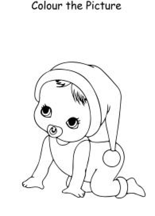 Art And Craft Worksheet: Colour the Picture - Baby - Coloring Pages Worksheet