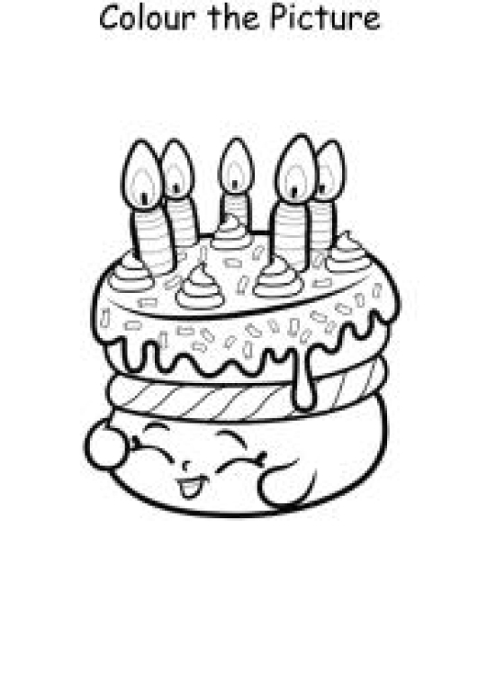 Art And Craft Worksheet: Colour the Picture - Birthday Cake - Coloring Pages Worksheet
