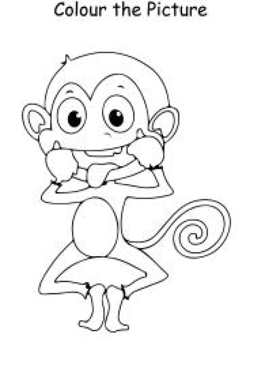 Art And Craft Worksheet: Colour the Picture - Dance Monkey - Coloring Pages Worksheet