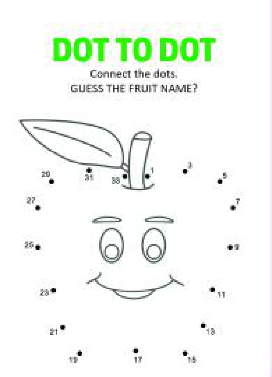 Art And Craft Worksheet: Connect the Dots - Apple Dot to Dot Worksheet