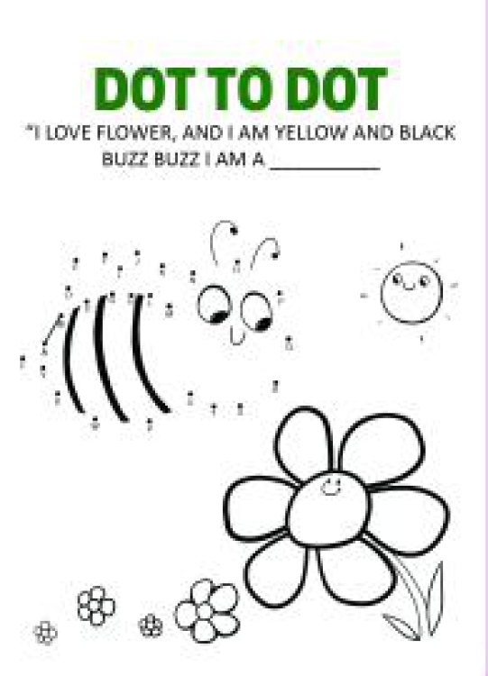 Art And Craft Worksheet: Connect the Dots - Bee Dot to Dot A to Z Worksheet