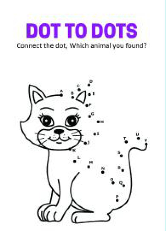 Art And Craft Worksheet: Connect the Dots - Cat Dot to Dot Worksheet
