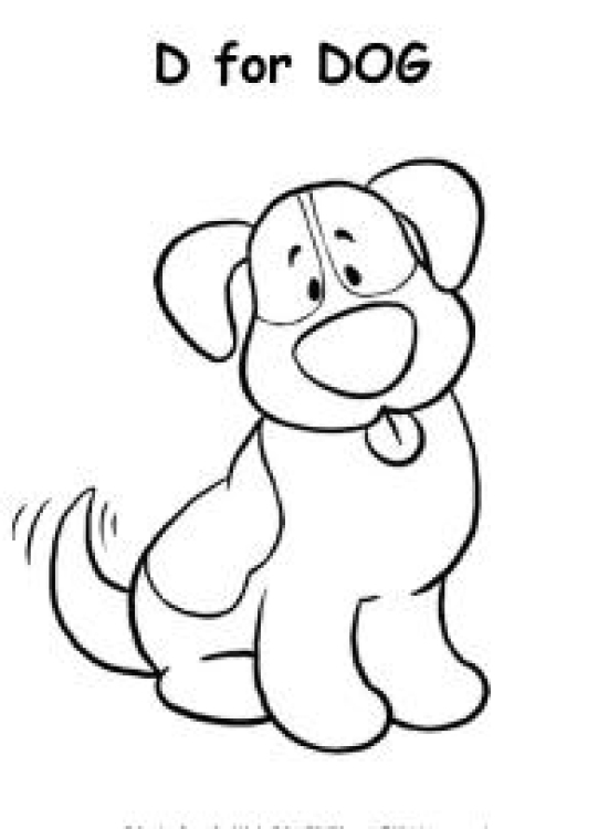 Art And Craft Worksheet: D for Dog Coloring Page Worksheet
