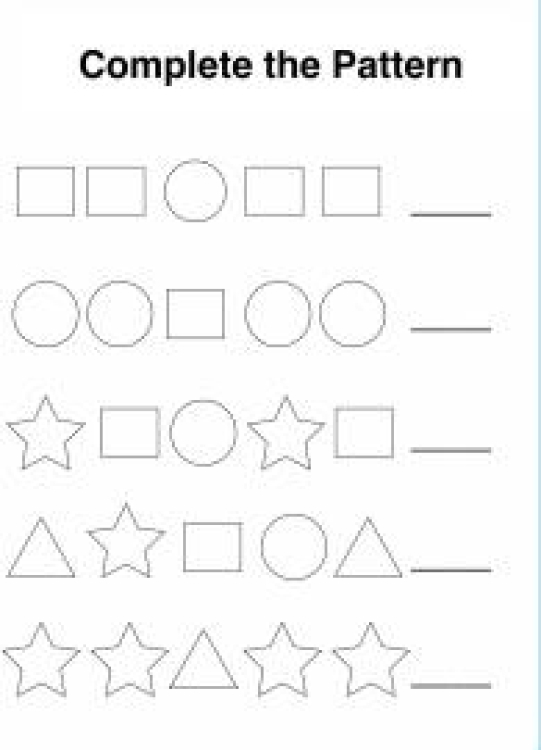 Math Worksheet: Draw the Missing Shape Pattern Worksheet