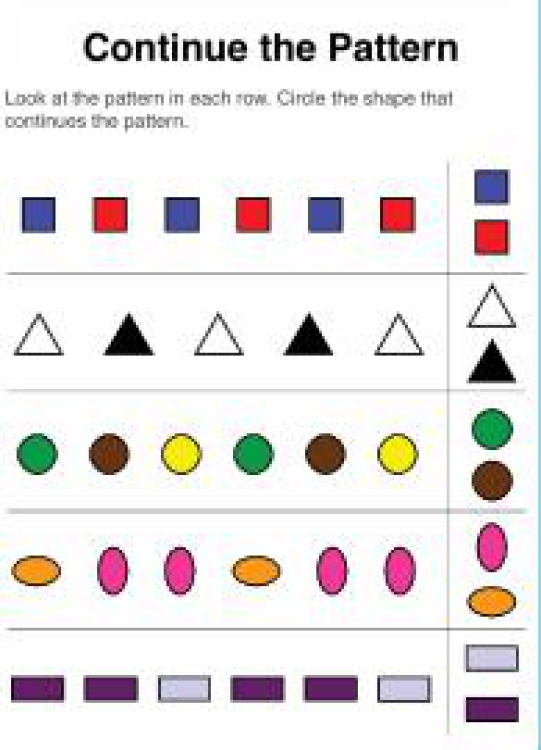 Math Worksheet: Finish the Shape Pattern Worksheet