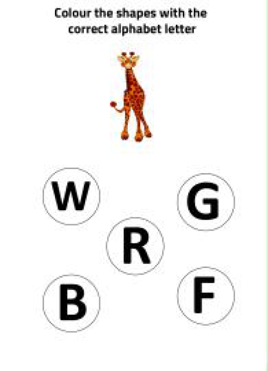 English Worksheet: G for Giraffe - Practice Beginning Letter Worksheet