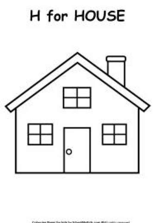 Art And Craft Worksheet: H for House Coloring Page Worksheet