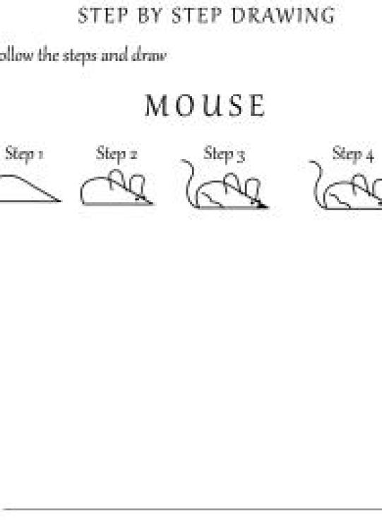 Art And Craft Worksheet: How to Draw a Mouse - Step by Step Drawing Worksheet