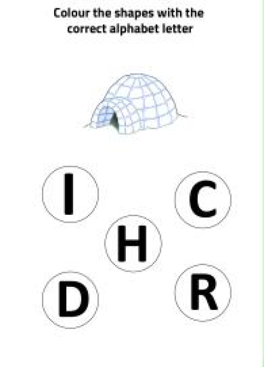 English Worksheet: I for Igloo - Practice Beginning Letter Worksheet