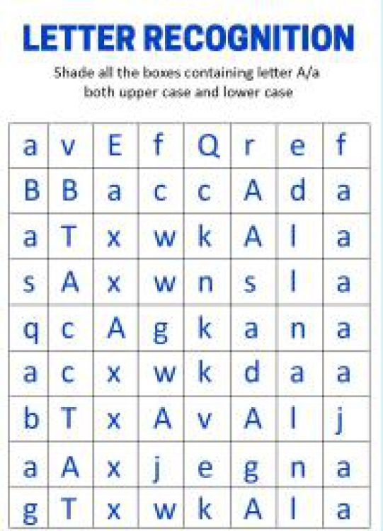 English Worksheet: Identify Uppercase and Lowercase Letter A - Letter Recognition Worksheet