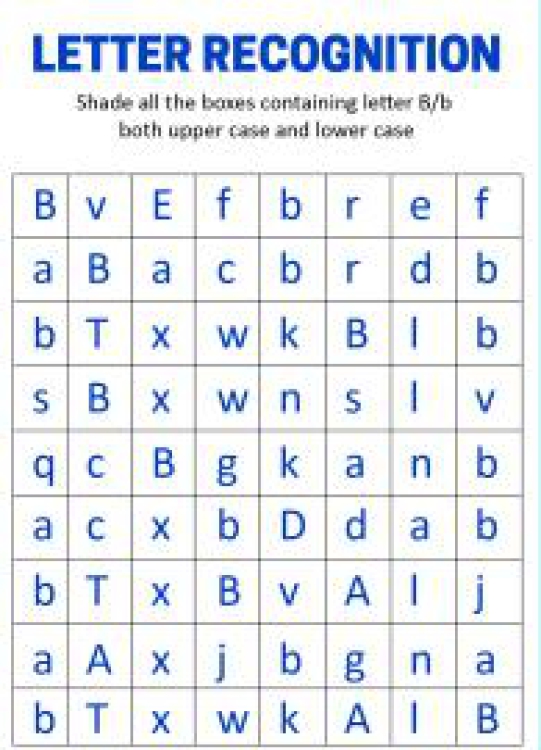 English Worksheet: Identify Uppercase and Lowercase Letter B - Letter Recognition Worksheet