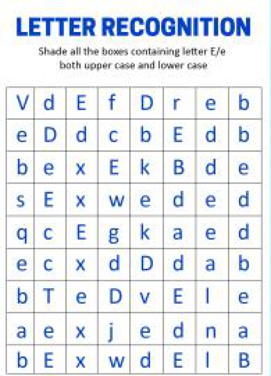 English Worksheet: Identify Uppercase and Lowercase Letter E - Letter Recognition Worksheet