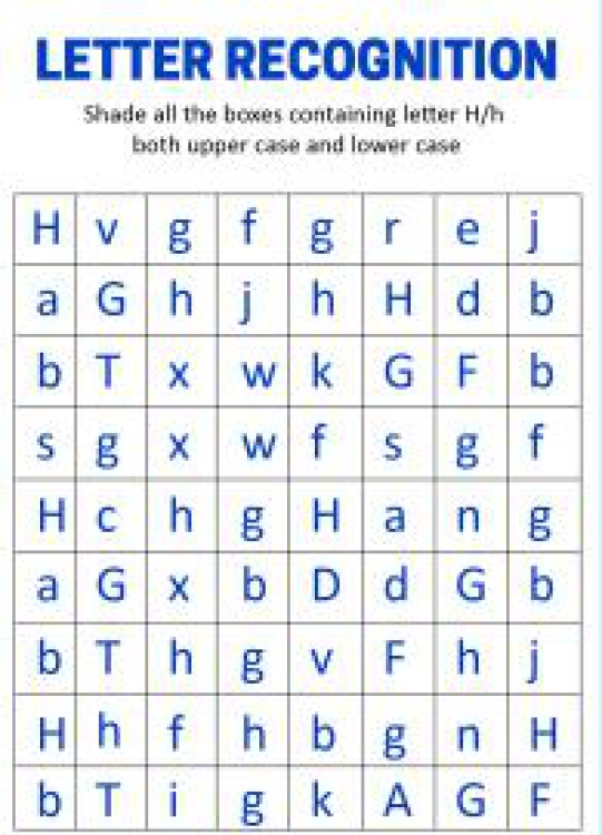 English Worksheet: Identify Uppercase and Lowercase Letter H - Letter Recognition Worksheet