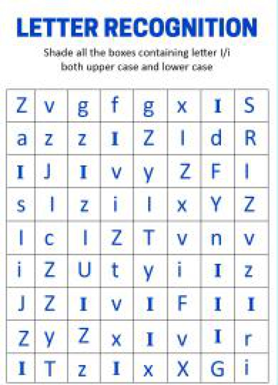 English Worksheet: Identify Uppercase and Lowercase Letter I - Letter Recognition Worksheet