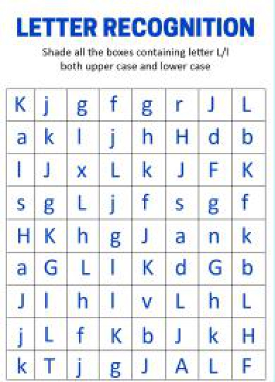 English Worksheet: Identify Uppercase and Lowercase Letter L - Letter Recognition Worksheet