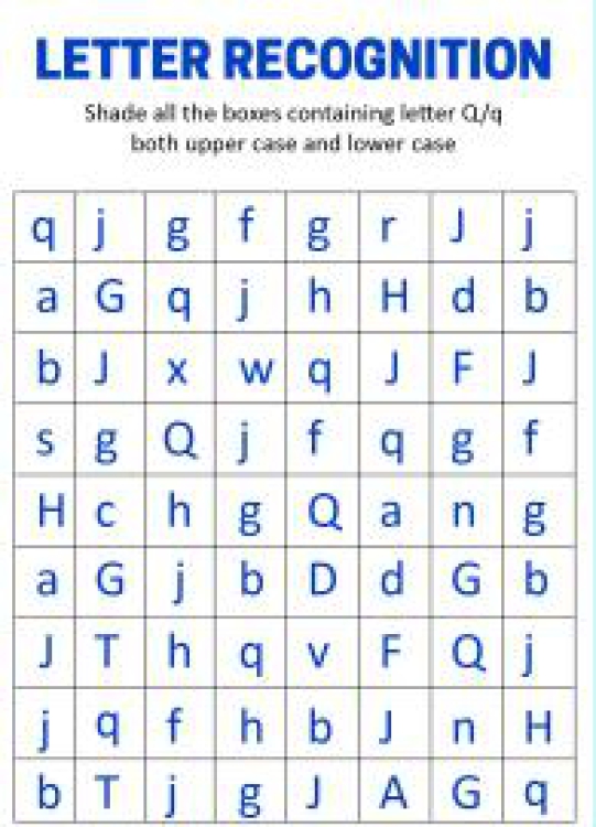 English Worksheet: Identify Uppercase and Lowercase Letter Q - Letter Recognition Worksheet