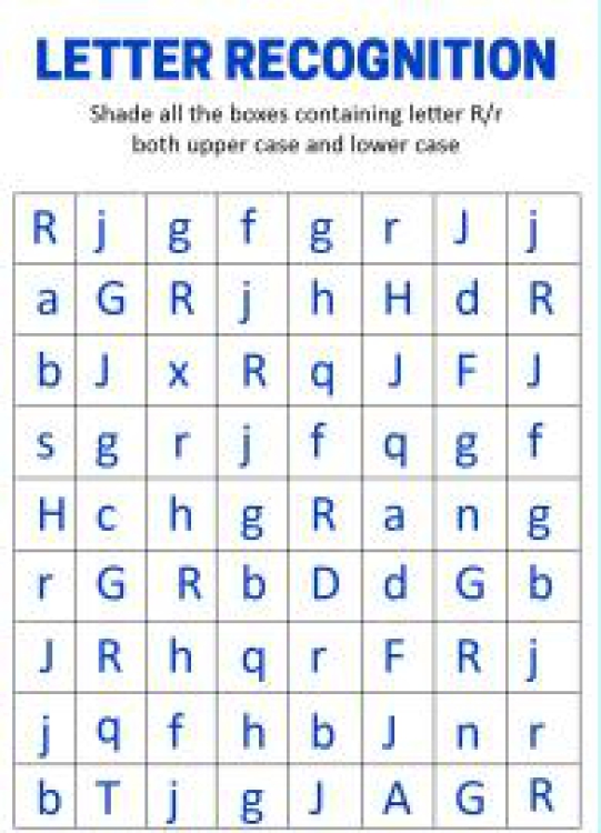 English Worksheet: Identify Uppercase and Lowercase Letter R - Letter Recognition Worksheet