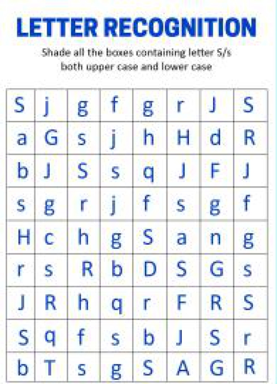 English Worksheet: Identify Uppercase and Lowercase Letter S - Letter Recognition Worksheet