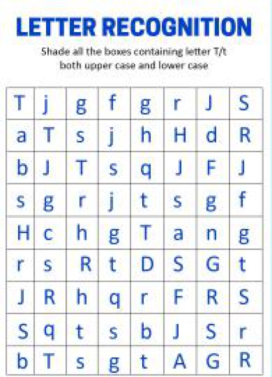English Worksheet: Identify Uppercase and Lowercase Letter T - Letter Recognition Worksheet