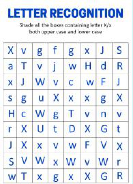 English Worksheet: Identify Uppercase and Lowercase Letter X - Letter Recognition Worksheet
