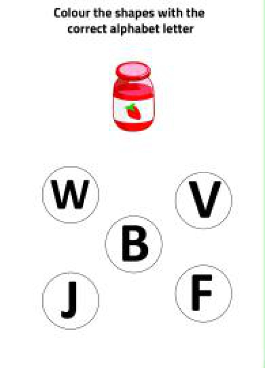 English Worksheet: J for Jam - Practice Beginning Letter Worksheet