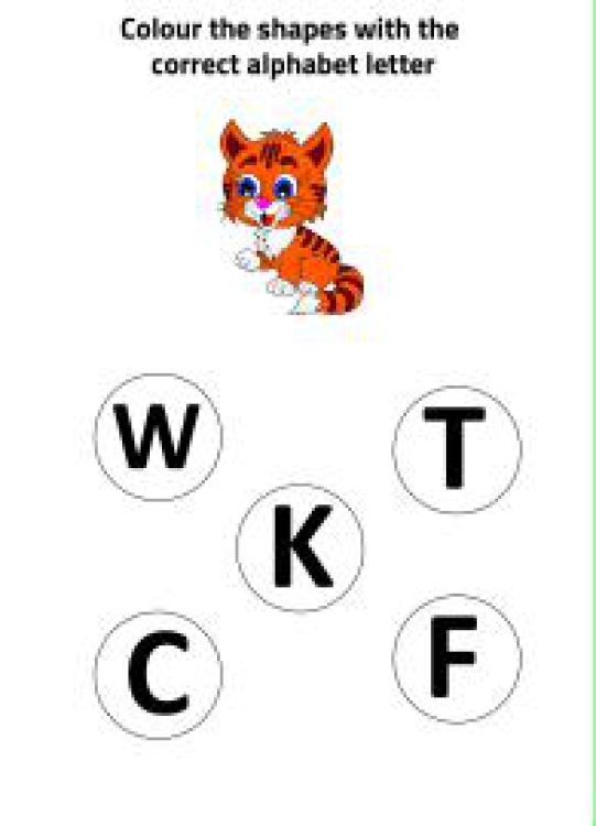 English Worksheet: K for Kitten - Practice Beginning Letter Worksheet