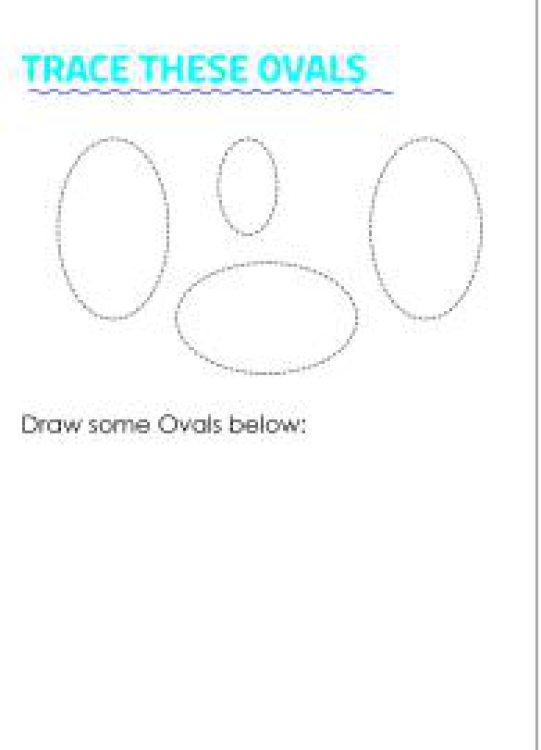 Art And Craft Worksheet: Learning Shapes - Trace and Draw a Oval Worksheet