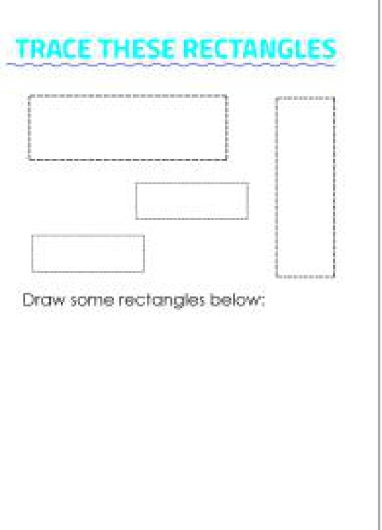 Art And Craft Worksheet: Learning Shapes - Trace and Draw a Rectangle Worksheet