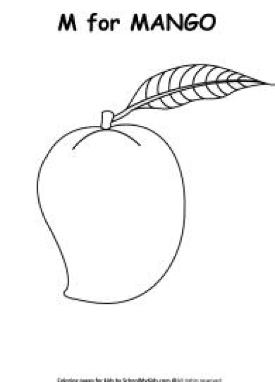 Art And Craft Worksheet: M for Mango Coloring Page Worksheet