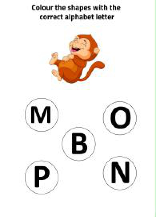 English Worksheet: M for Monkey - Practice Beginning Letter Worksheet