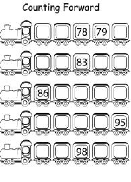 Math Worksheet: Missing Numbers Counting Forward 76 to 100 Worksheet