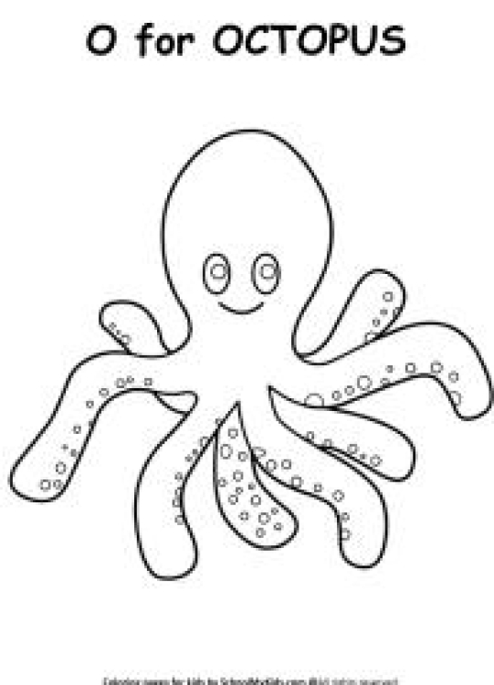 Art And Craft Worksheet: O for Octopus Coloring Page Worksheet