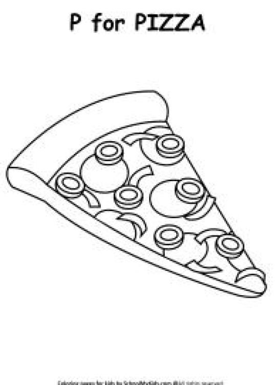 Art And Craft Worksheet: P for Pizza Coloring Page Worksheet